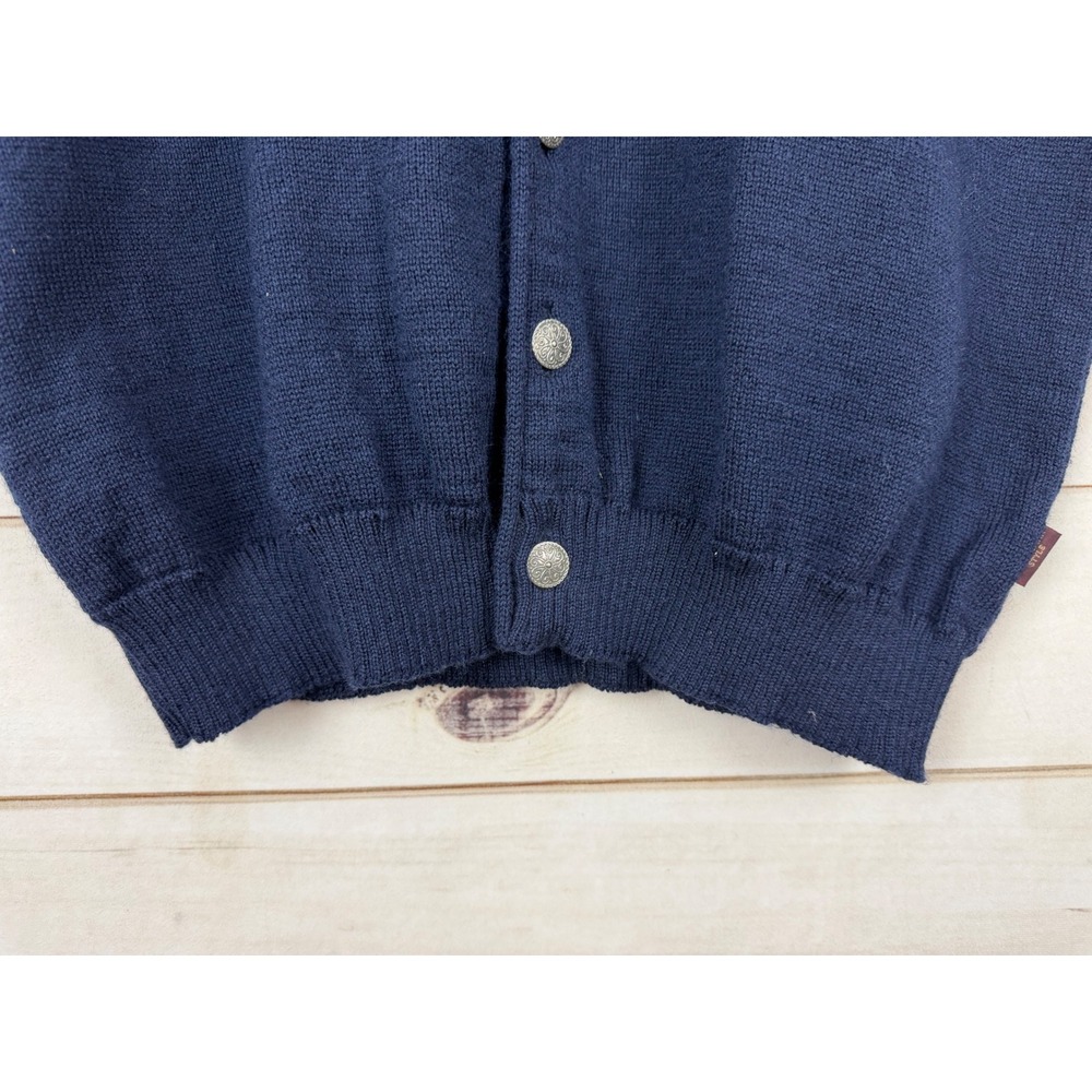 Telemark Style Skjæveland Cardigan Vest Mens XL Norway Wool Navy Blue Nordic - Picture 3 of 8